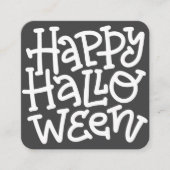 Moderne Mooie Typografie Witte Schedel Gelukkig Ha Informatiekaartje (Voorkant)