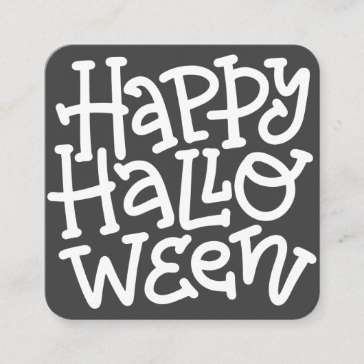 Moderne Mooie Typografie Witte Schedel Gelukkig Ha Informatiekaartje (Voorkant)