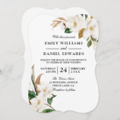 Moderne mooie witte bruiloft kaart (Voorkant / Achterkant)