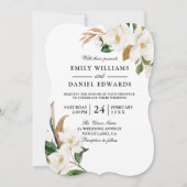 Moderne mooie witte bruiloft kaart (Voorkant)