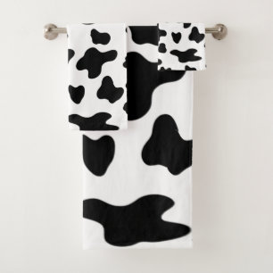 Moderne Mooie Zwarte en Witte Koe Patroon  Bad Handdoek