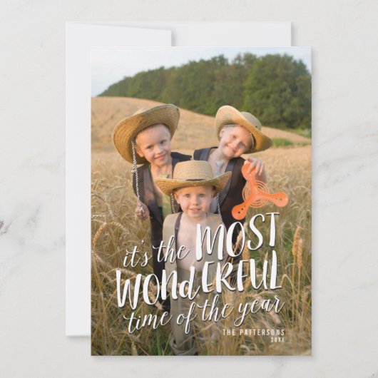 Moderne mooiste feestdag — Fotokaart Feestdagenkaart (Voorkant)