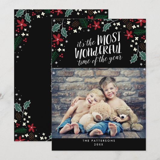 Moderne mooiste feestdag — Fotokaart Feestdagenkaart (Voorkant / Achterkant)