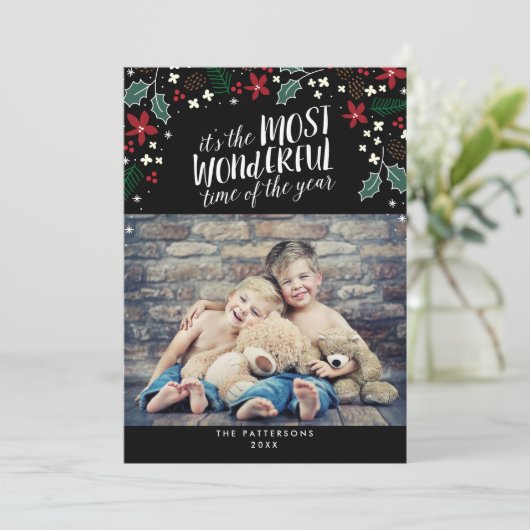 Moderne mooiste feestdag — Fotokaart Feestdagenkaart (Staand voorkant)