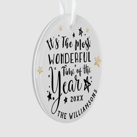 Moderne mooiste tijd van de jaarfoto ornament (voorkant)
