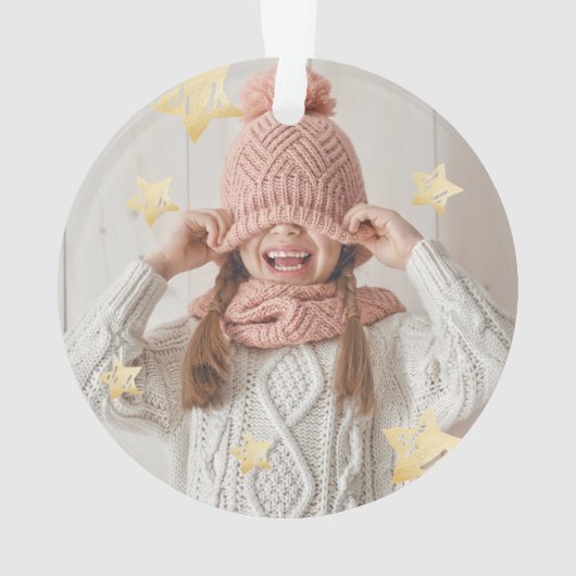 Moderne mooiste tijd van de jaarfoto ornament (achterkant)