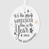 Moderne mooiste tijd van de jaarfoto ornament (voorkant)