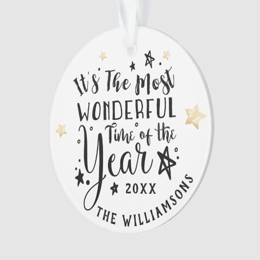 Moderne mooiste tijd van de jaarfoto ornament (voorkant)