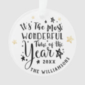 Moderne mooiste tijd van de jaarfoto ornament (voorkant)