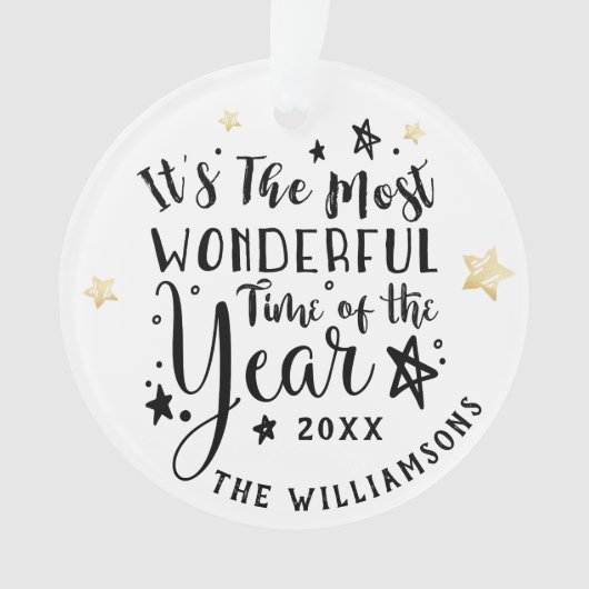 Moderne mooiste tijd van de jaarfoto ornament (voorkant)