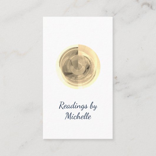 Moderne Moon Crystal Ball Eenvoudige Tarot Reader Visitekaartje (Voorkant)