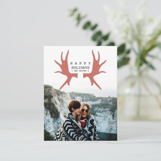 Moderne Moose vakantie Kaart (Staand voorkant)