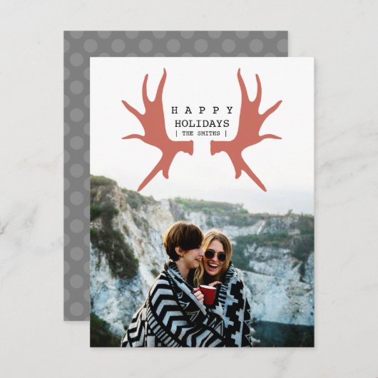 Moderne Moose vakantie Kaart (Voorkant / Achterkant)