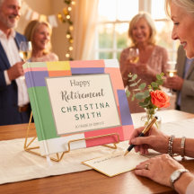 Moderne Mop Uitbundige Kleurblokken Pensioenfeest
