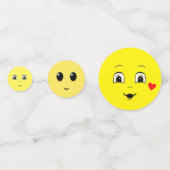 Moderne Moppige Gelukkige Gezichten Confetti (Voorkanten)