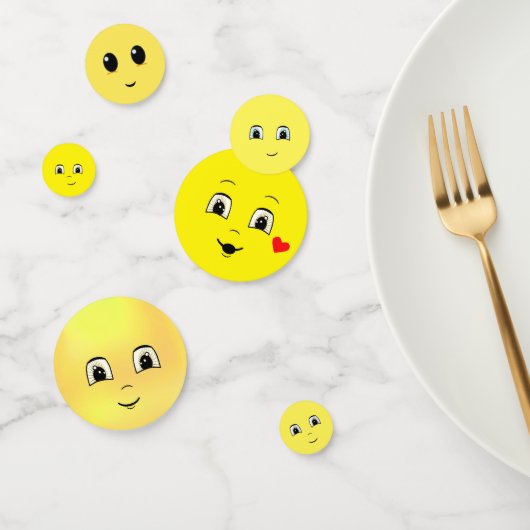 Moderne Moppige Gelukkige Gezichten Confetti (Groep)