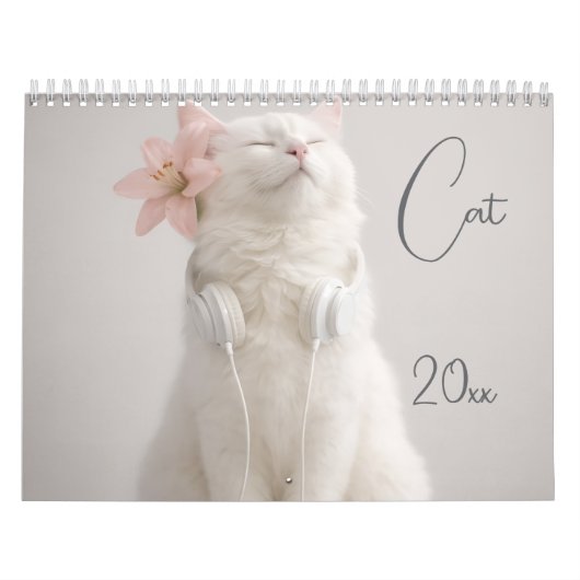 Moderne Moppige Grappige Huisdierkat Foto's Kalender (Hoes)