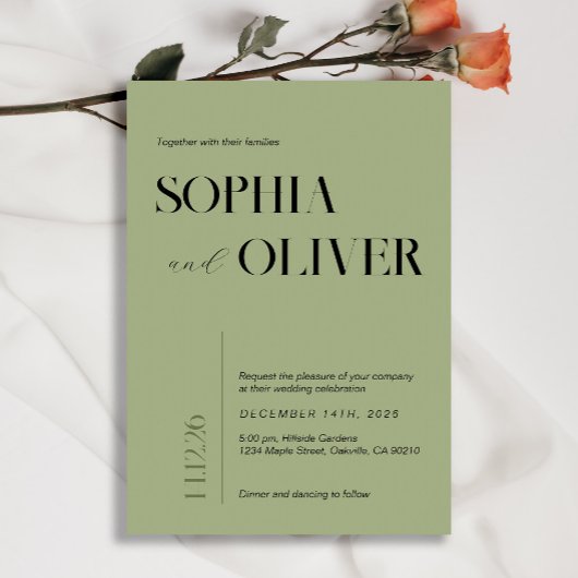 Moderne mos groen minimalistische typografie kaart