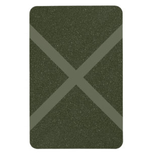 Moderne mosgroene aangepaste magneet X-ontwerp