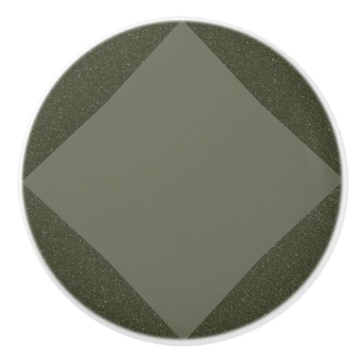 Moderne mosgroene diamant keramische knop – aanpas (Voorkant)