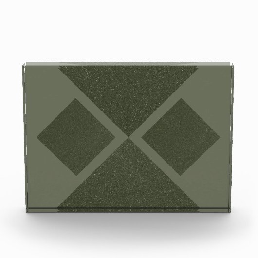 Moderne mosgroene diamanten fotoblok (Voorkant)