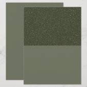 Moderne mosgroene platte kerstkaart – Bovenste tex (Voorkant / Achterkant)