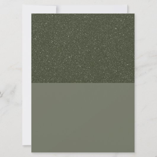 Moderne mosgroene platte kerstkaart – Bovenste tex (Voorkant)