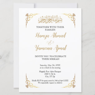 Moderne moslim islamitische bruiloft nikkah kaart