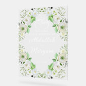Moderne moslim islamitische bruiloft welkom Floral Acryl Bord (Hoek)