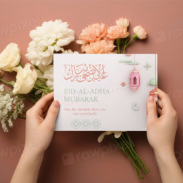 Moderne Moslim Vakantiekaart | Eid al-Adha 2025 Is Feestdagenkaart