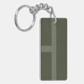 Moderne Moss Green Block Sleutelhanger - (Voorkant Links)