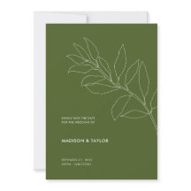 Moderne Moss Green Botanical Floral Illustration