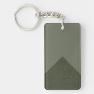 Moderne Moss Green Chevron Sleutelhanger –