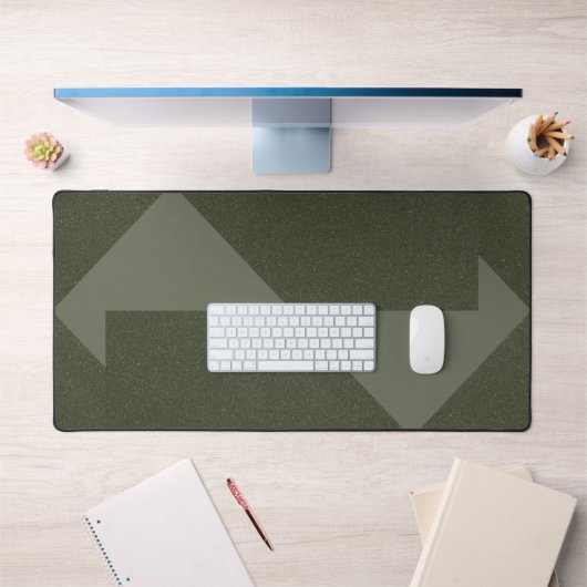 Moderne Moss Green Desk Mat met Pijlen – Aanpassen (Kantoor 1)