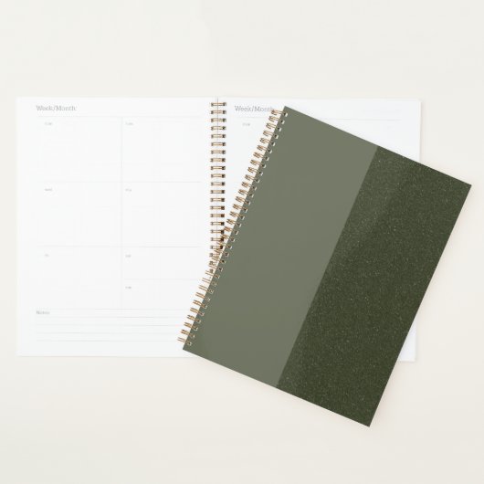 Moderne Moss Green Dual Texture Weekly Planner (Display)