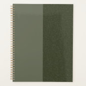 Moderne Moss Green Dual Texture Weekly Planner (Voorkant)