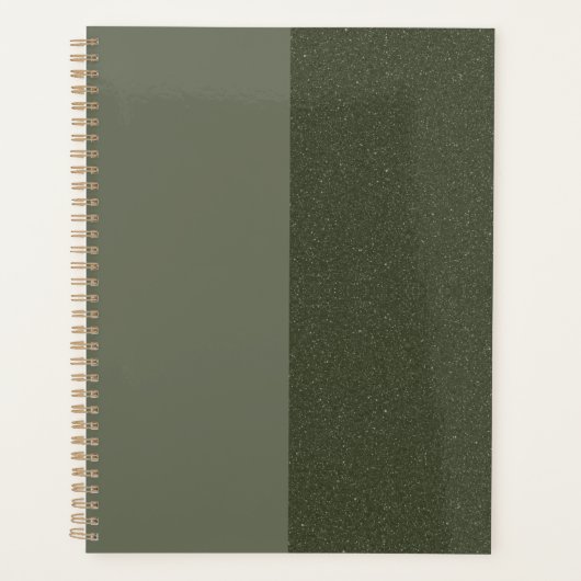 Moderne Moss Green Dual Texture Weekly Planner (Voorkant)