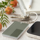 Moderne Moss Green Edge Sleutelhanger – (Voorkant Rechts)