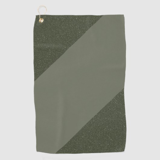 Moderne Moss Green Golf Handdoek – Custom Design (Voorkant)