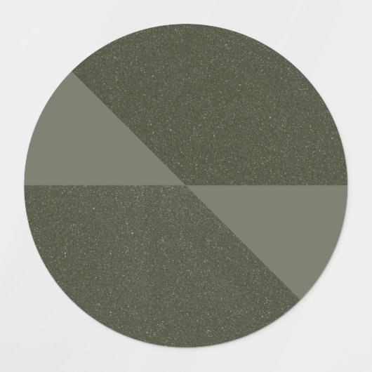 Moderne Moss Green Split Circle Stickers (Design 2)