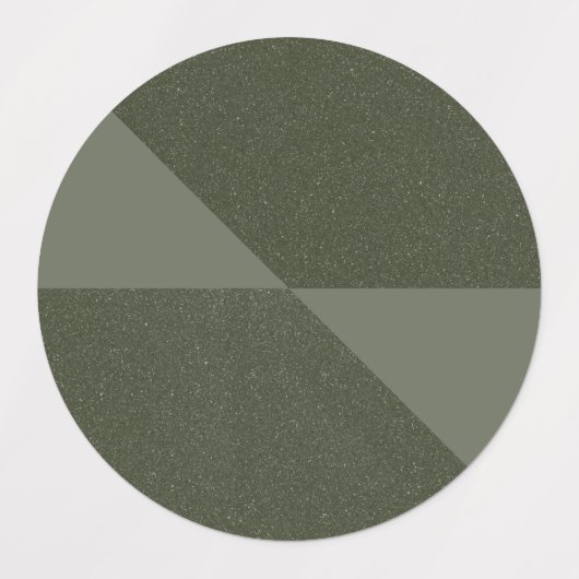 Moderne Moss Green Split Circle Stickers (Design 1)