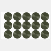 Moderne Moss Green Split Circle Stickers (Vel)