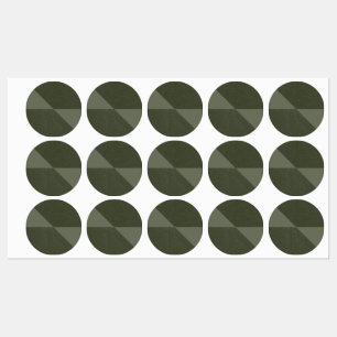 Moderne Moss Green Split Circle Stickers
