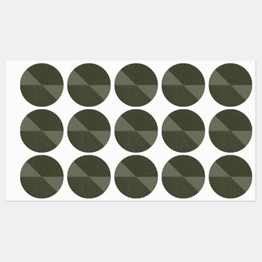 Moderne Moss Green Split Circle Stickers (Vel)