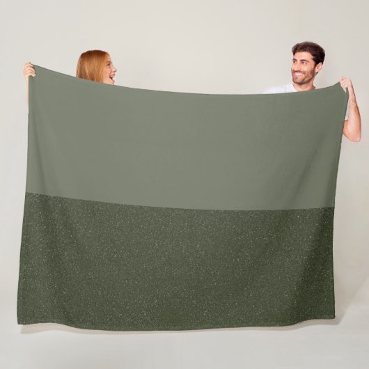Moderne Moss Green Split Fleece Deken (In situ)