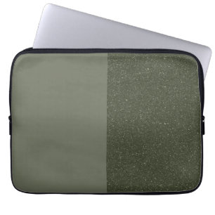Moderne Moss Green Textured Laptop Sleeve (op maat