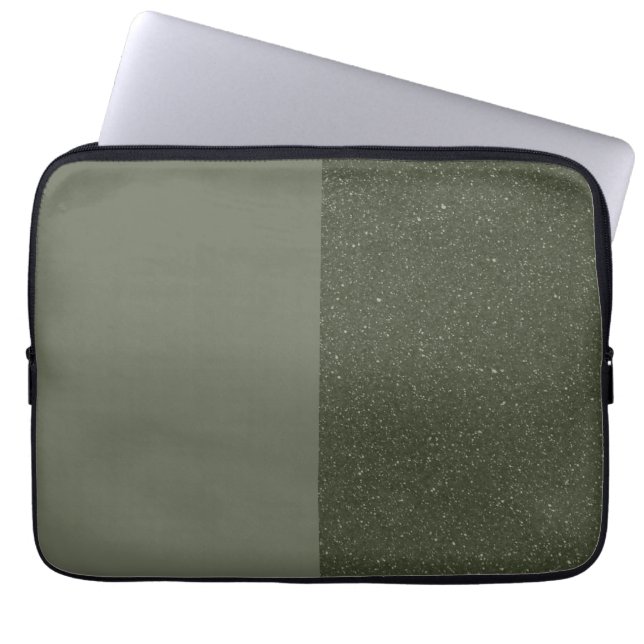 Moderne Moss Green Textured Laptop Sleeve (op maat (Voorkant)