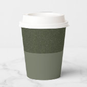 Moderne Moss Green Textured Paper Cup – Aanpassen Papieren Bekers (Achterkant)