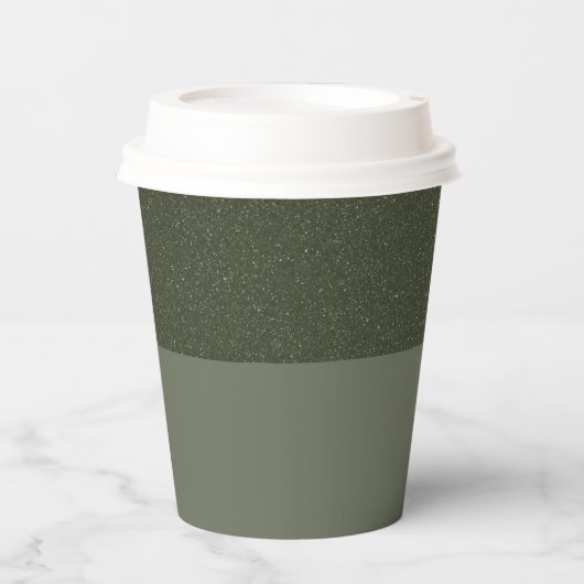 Moderne Moss Green Textured Paper Cup – Aanpassen Papieren Bekers (Voorkant)