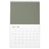 Moderne Moss Green Two-Tone Calendar – Kalender (Mar 2026)